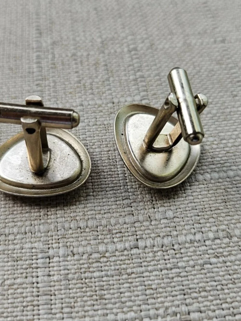 Vintage Cufflinks Mother of Pearl Stone Gold Tone Cuff links shirt Cuff links
